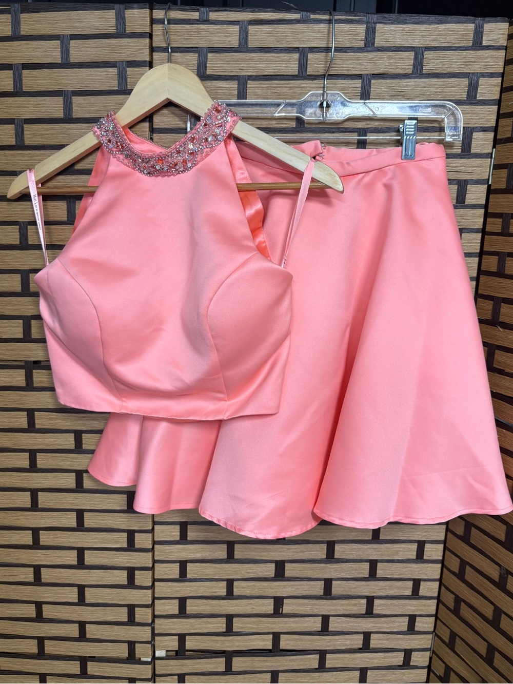 Morilee Madeline Gardner Peach Two Piece Skirt Formal set Size 2